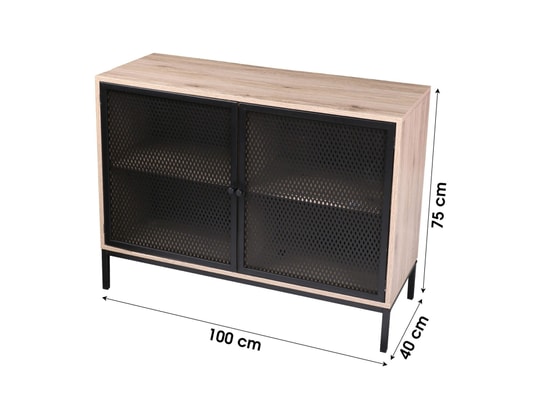 TOILINUX - Buffet soho 2 portes - bois et noir