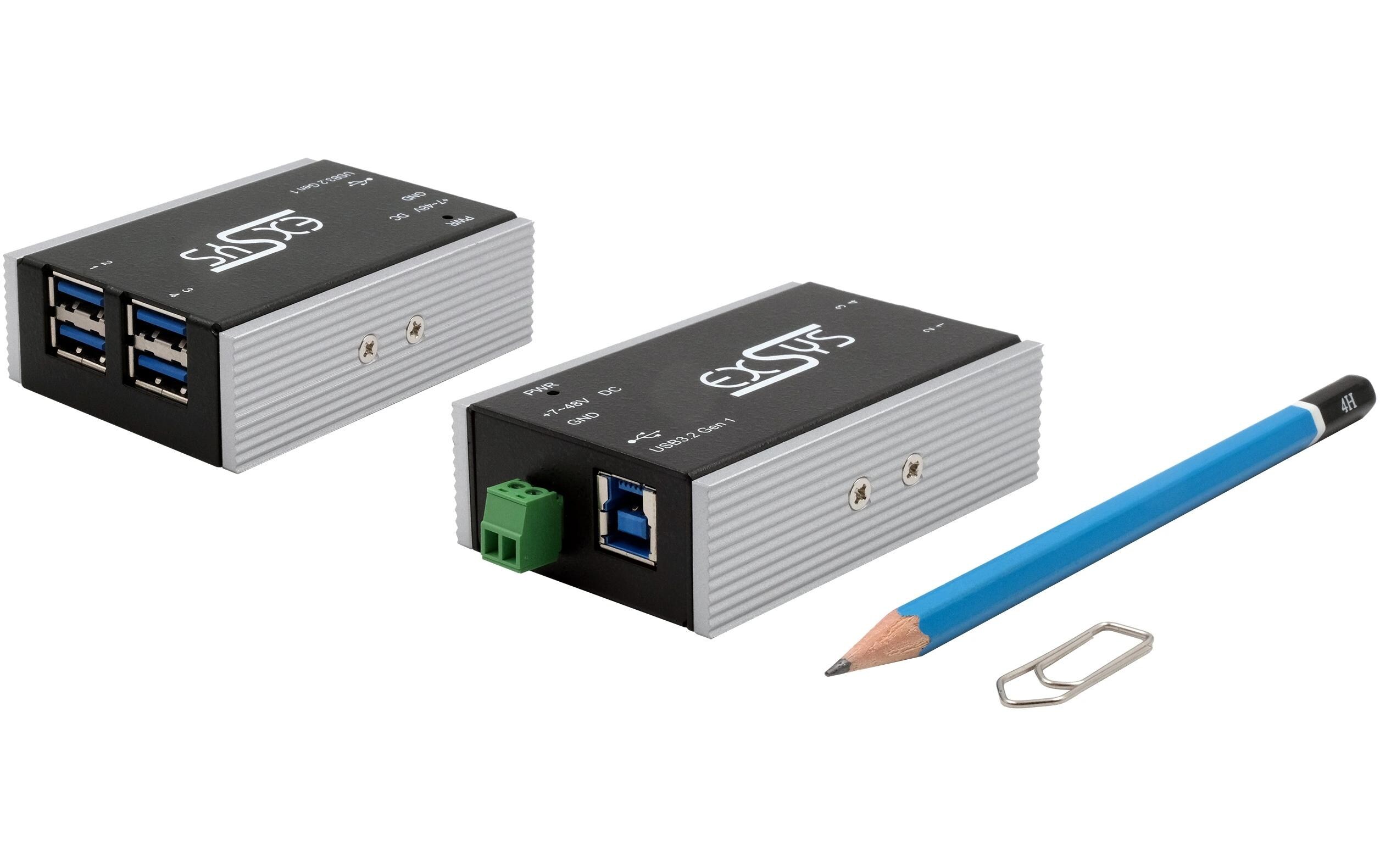 USB-Hub EX-1181HMS-WT<br>Kleinster 4-Port USB 3.2 Gen 1 Metall HUB, 15KV ESD Überspannungsschutz, -40 °C bis +85 °C