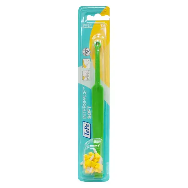 Escova de dentes macia TePe Interspace + 12 cabeças de escova