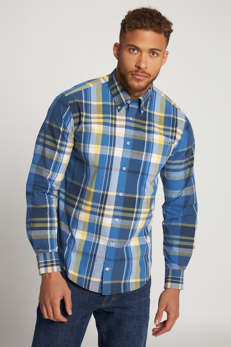 Karohemd, Langarm, Buttondown-Kragen, Modern Fit, bis 8XL