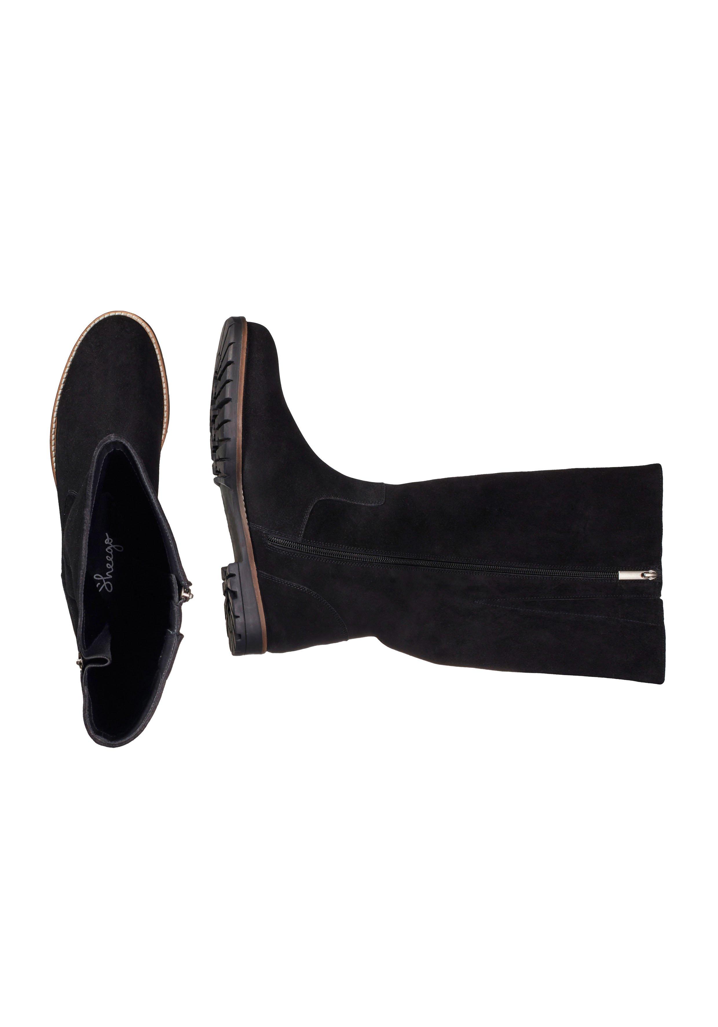 Weitschaftstiefel aus Leder, mit Zierreißverschluss