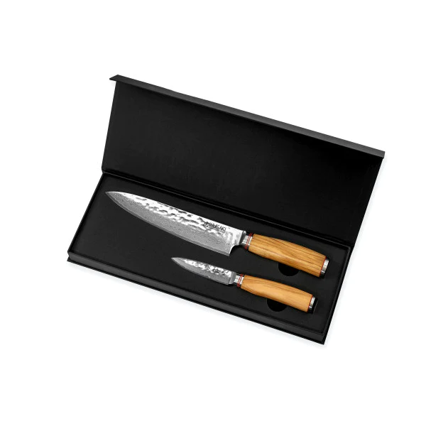 2 couteaux Wusaki Damas 10Cr en coffret élégant Wusaki