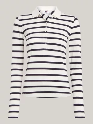 Polo de manga comprida e corte justo