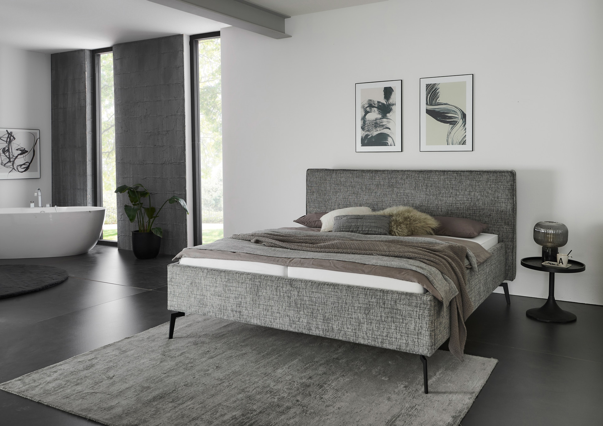 Bettgestell RIVA 180 x 200 cm grau