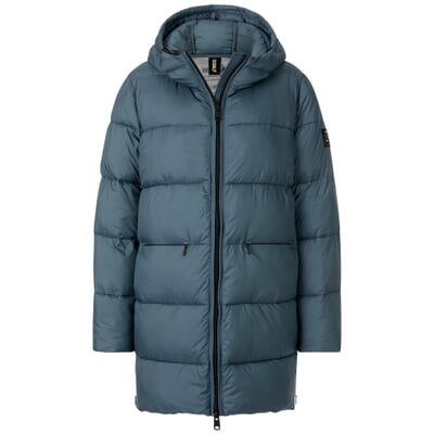 Damen-Steppjacke lang, Petrol