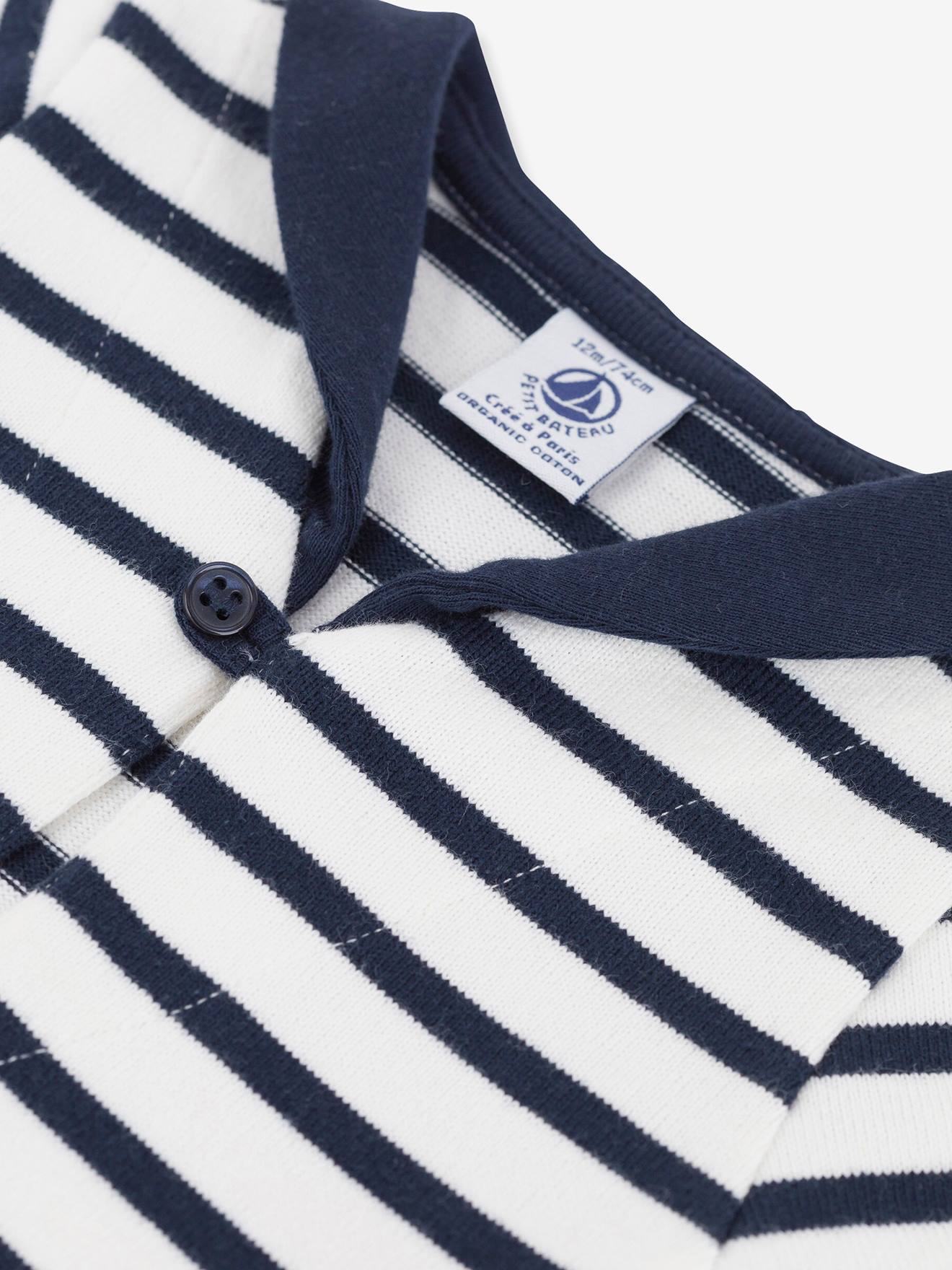Vestido branco de mangas curtas PETIT BATEAU