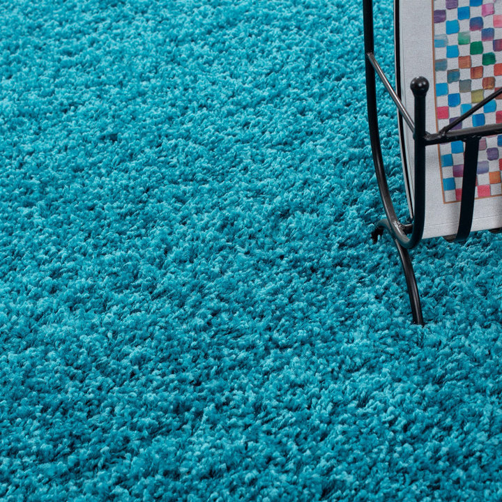 Rond Hoogpolig vloerkleed - Life Turquoise