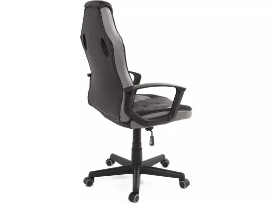 Chaise Gamer junior siège basculant hauteur réglable pivotant roulettes SENA (noir gris)