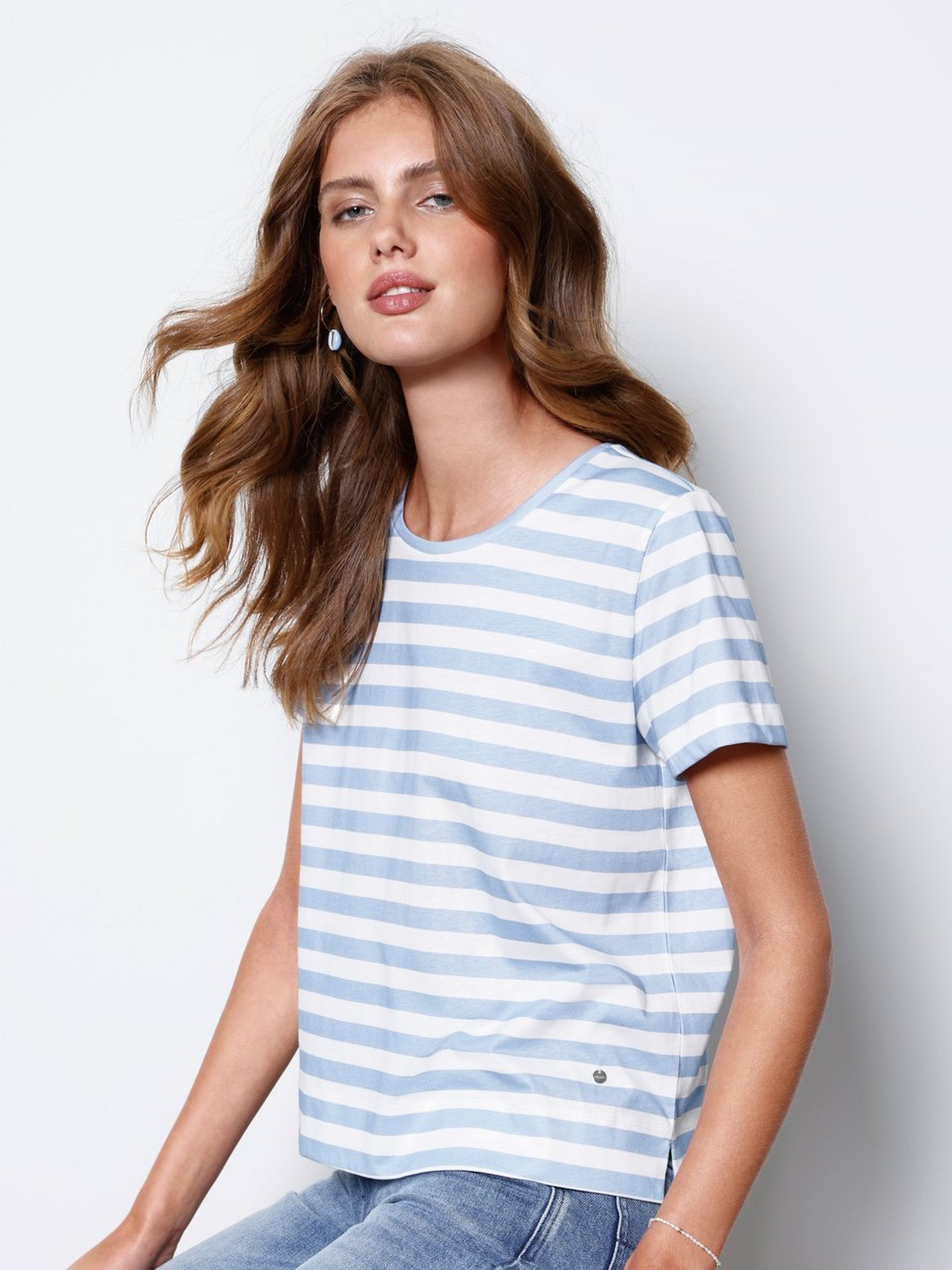 Rundhals-Shirt mit 1/2-Arm