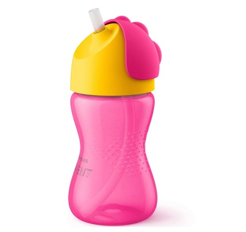 Tasse à paille 260 Ml 12 mois+ Rose/Jaune - AVENT