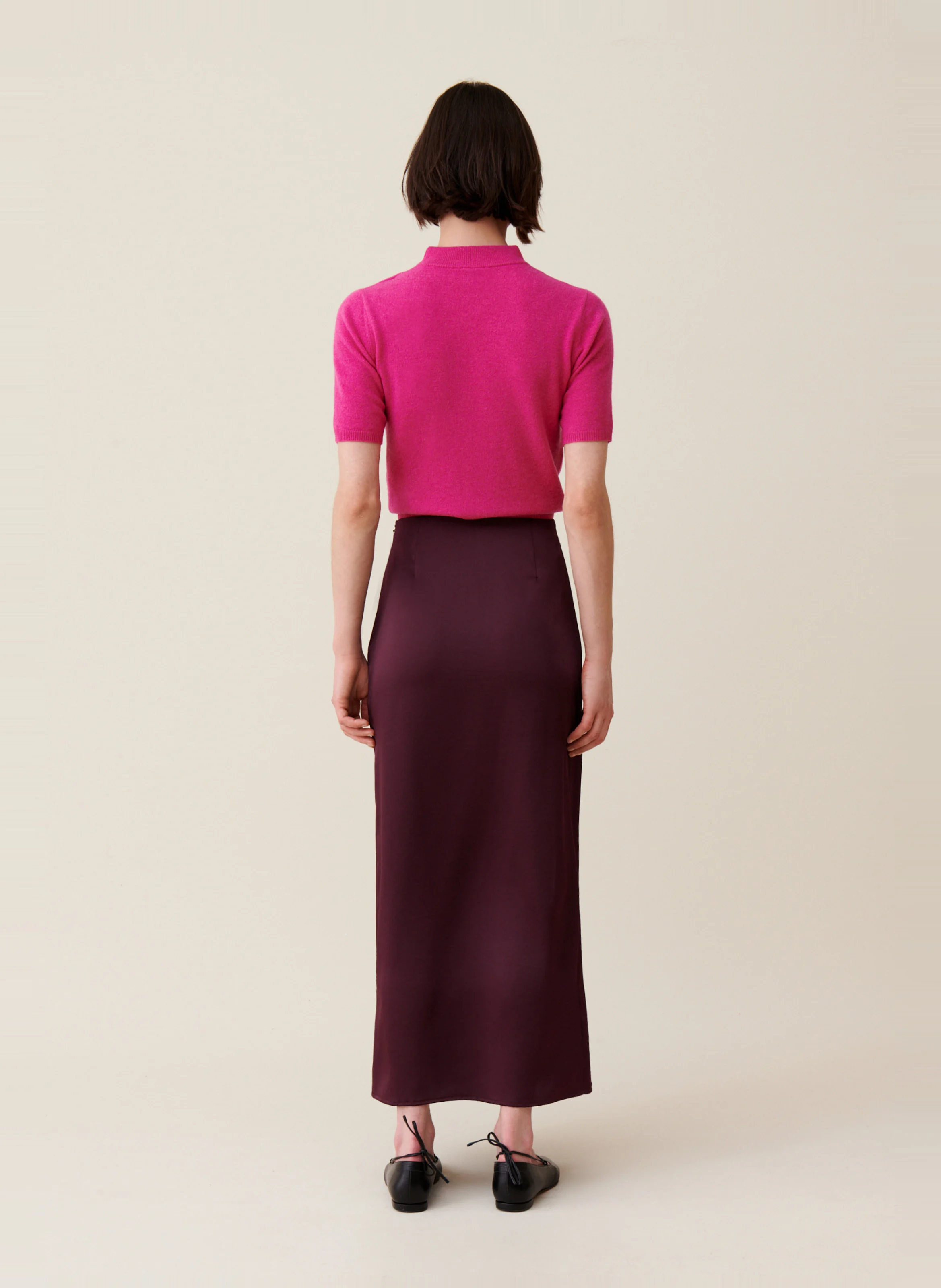 Jupe longue droite | Rouge