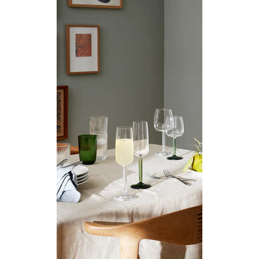 Kähler Hammershøi 2-pak Champagneglas, Grøn. 24 cl