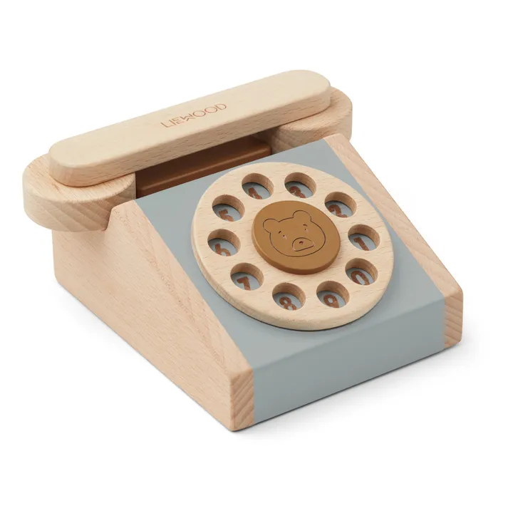 Liewood Téléphone classique Selma en bois | Bleu