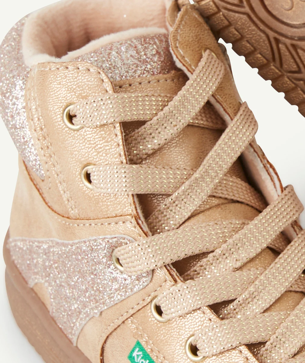 KICKERSBASKETS MONTANTES LOWELL FILLE COULEUR CHAMPAGNE