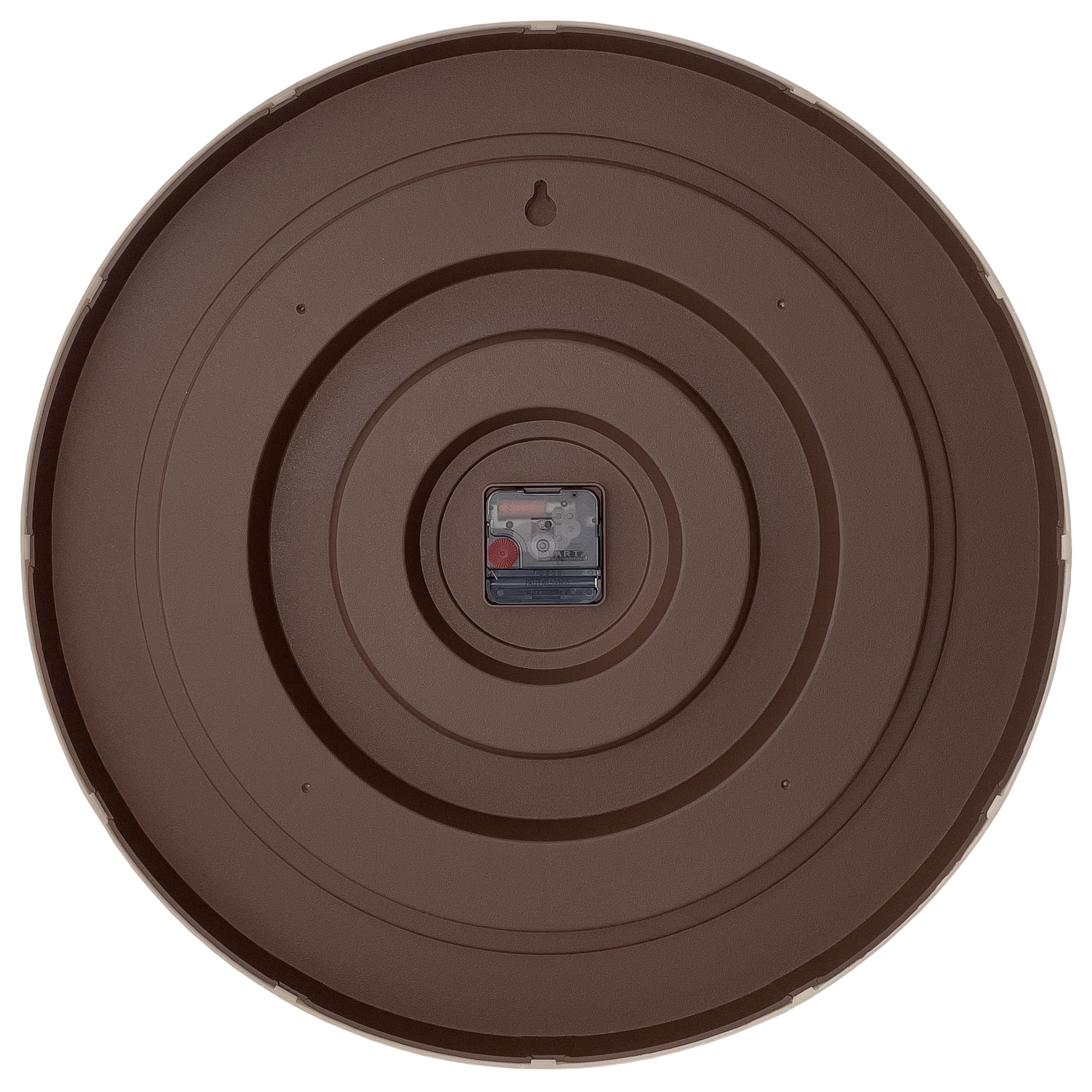 NeXtime - Wandklok 50cm - Stille - Lichtbruin|Darkbruin - Plastic -