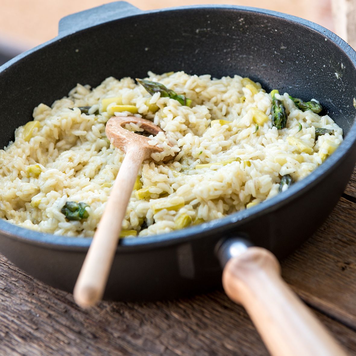 Pollepel voor risotto, beukenhout, 30 cm