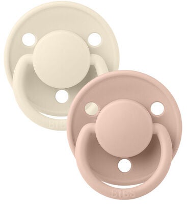 BIBS Smokk De Lux 2-pack Silicone, Ivory/Blush
