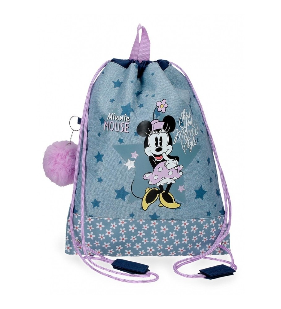 Lancheira estilo Minnie da Disney - Azul - 27x34x0,5cm -