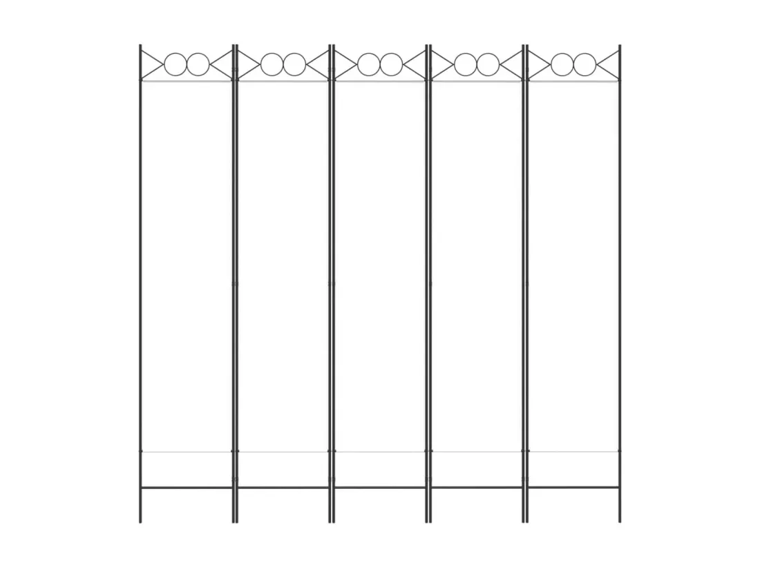 Cloison de séparation 5 panneaux Blanc 200x200 cm Tissu