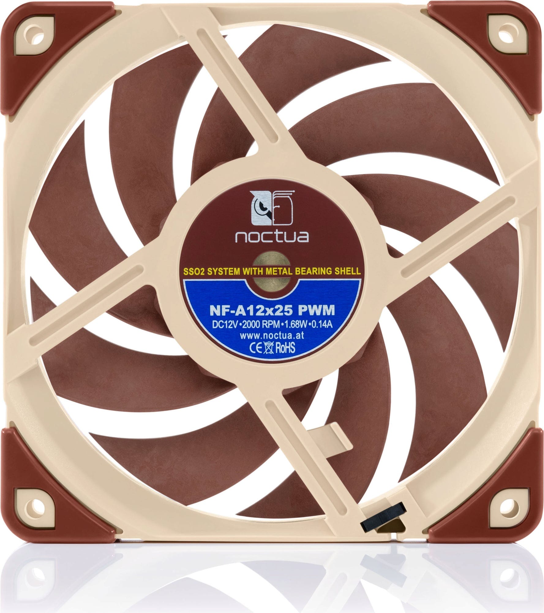 Noctua  Lüfter 12V NF-A12x25, PWM    Hochoptimierter leiser 120 x 25 mm Premium-Fan