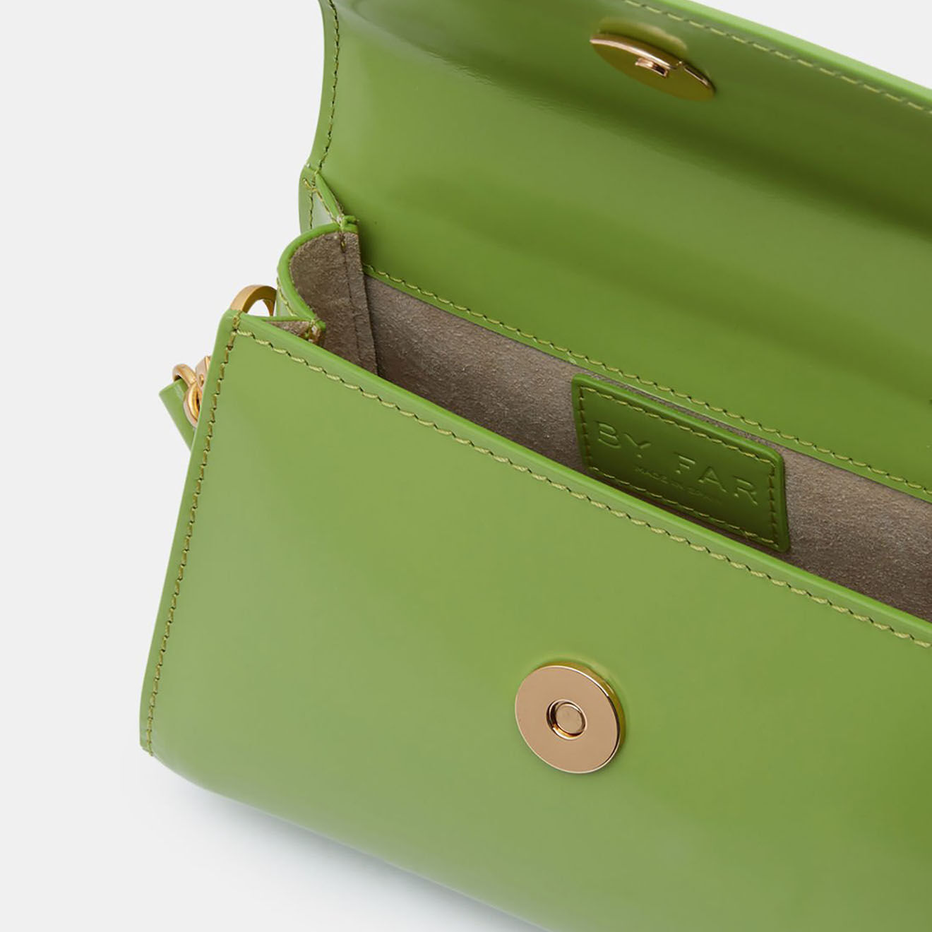 By Far Sac à main mini en Cuir Semi Patent Leavert vert - 11x17x7 cm