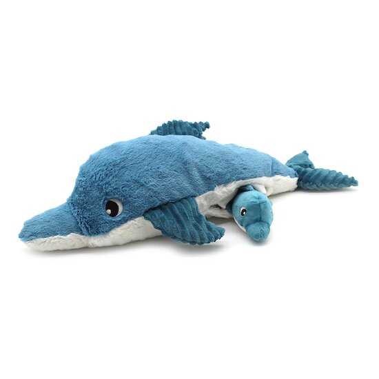 Ptipotos Peluche dauphin Tofou et son bébé   Bleu        50 cm   de               Les Déglingos
