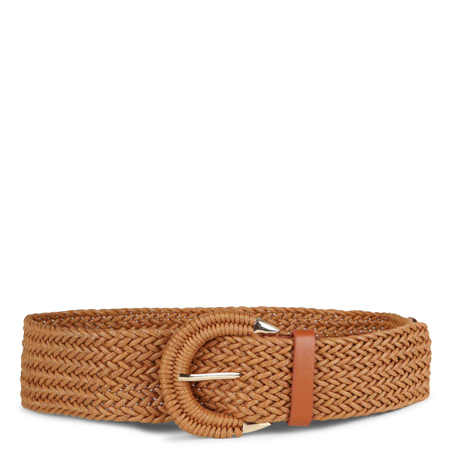 Ceinture large tressée| Marron