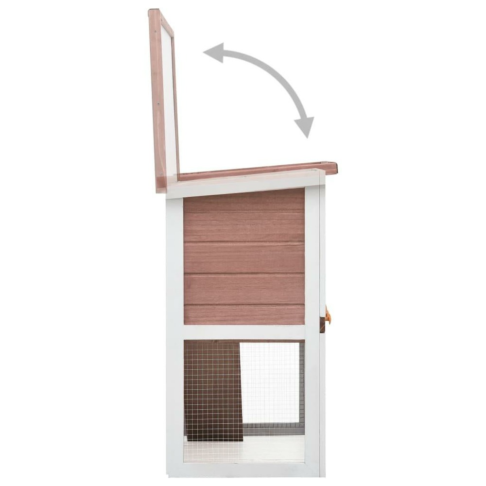 Clapier d'extérieur 90 x 45 x 80 cm 1 porte marron bois