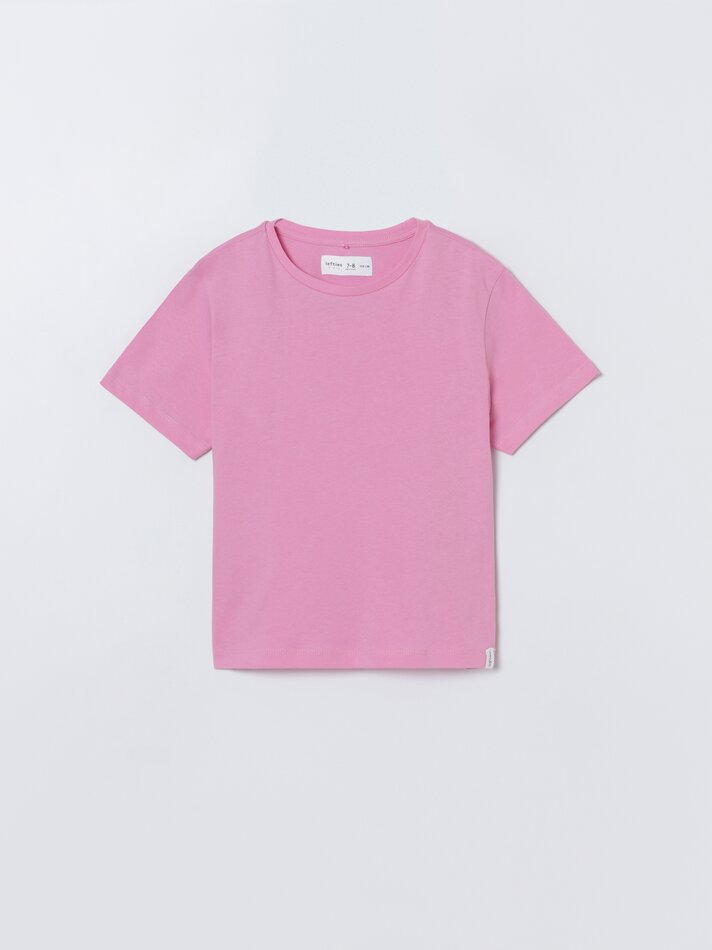 Pacote com 4 camisetas lisas de manga curta - Rosa Médio