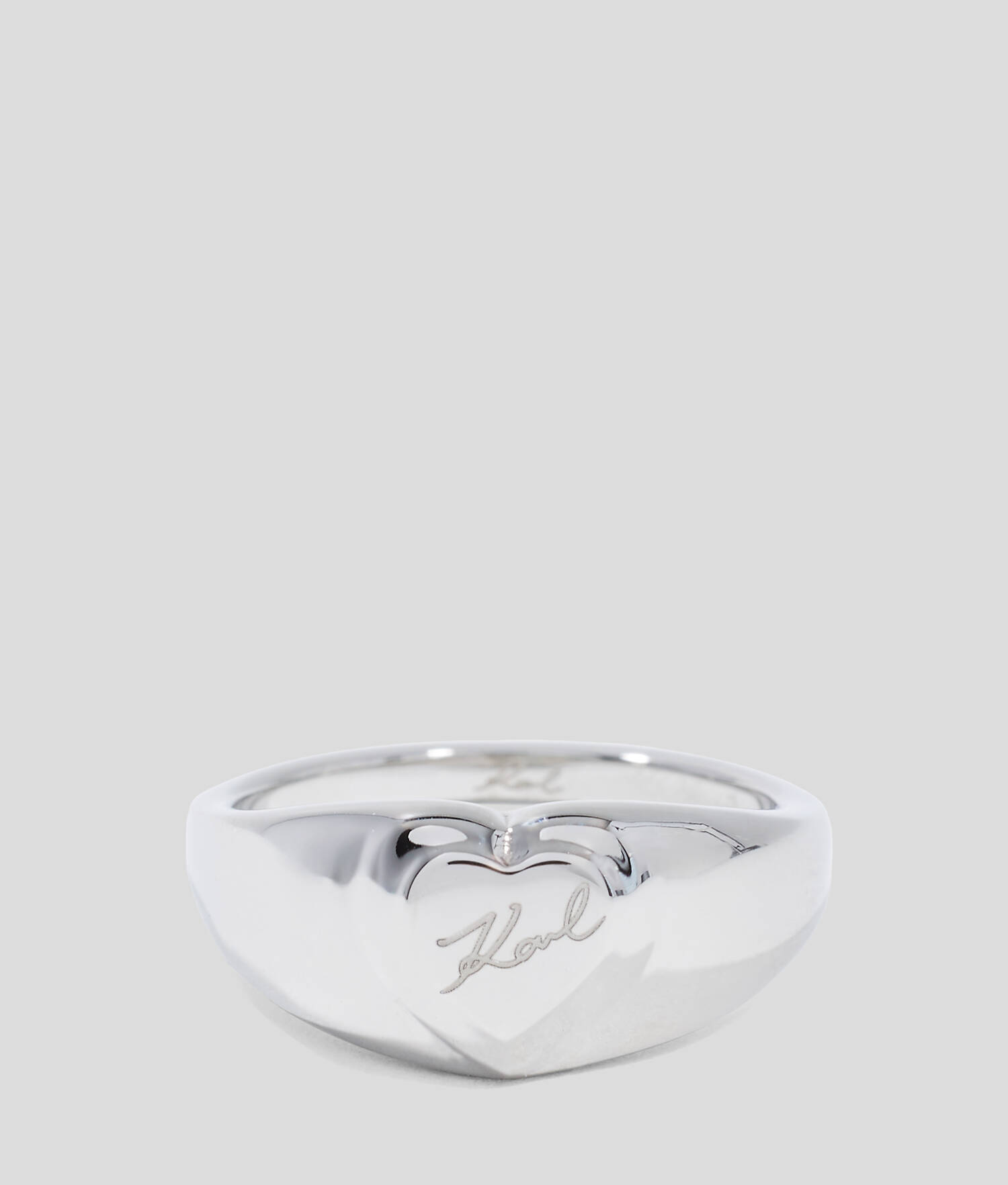 Bague en forme de cœur KARL Signature - Argent