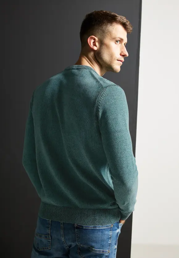 Softer Baumwollpullover - turquoise green