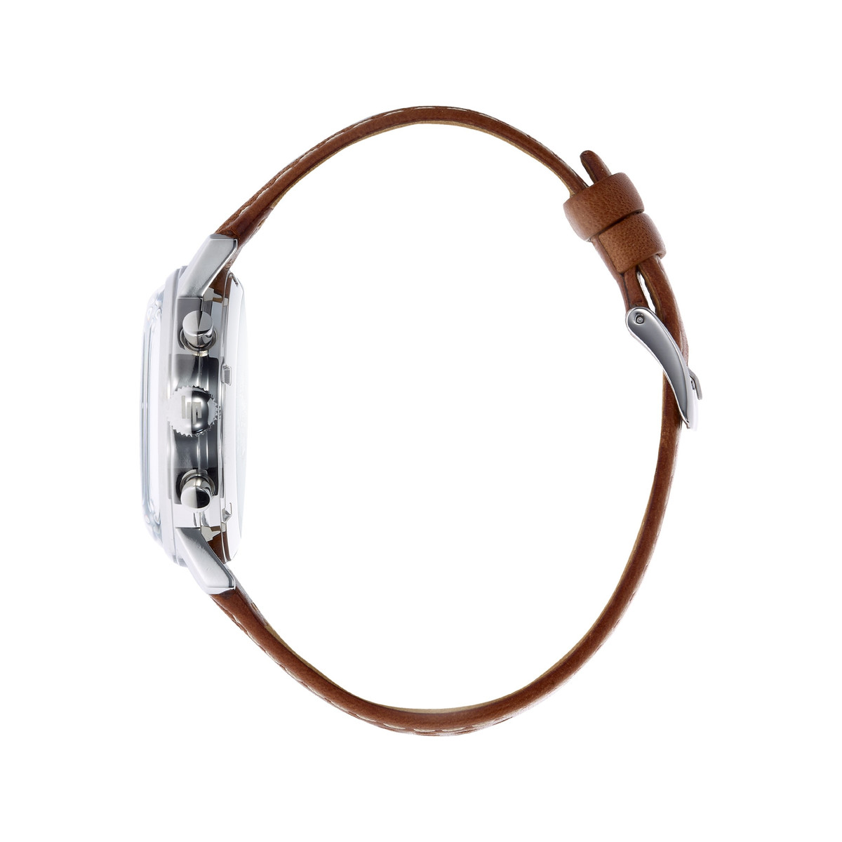Montre Lip homme chronographe acier cuir marron