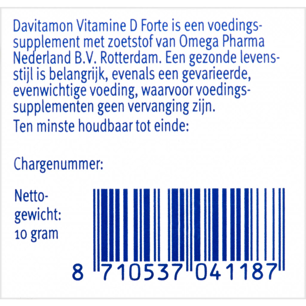 2x Davitamon Vitamine D3 20MCG Hoog Gedoseerd75 smelttabletten