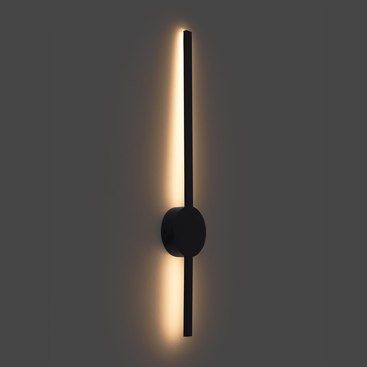 Moderne wandlamp zwart 60cm incl. LED - Clockwise