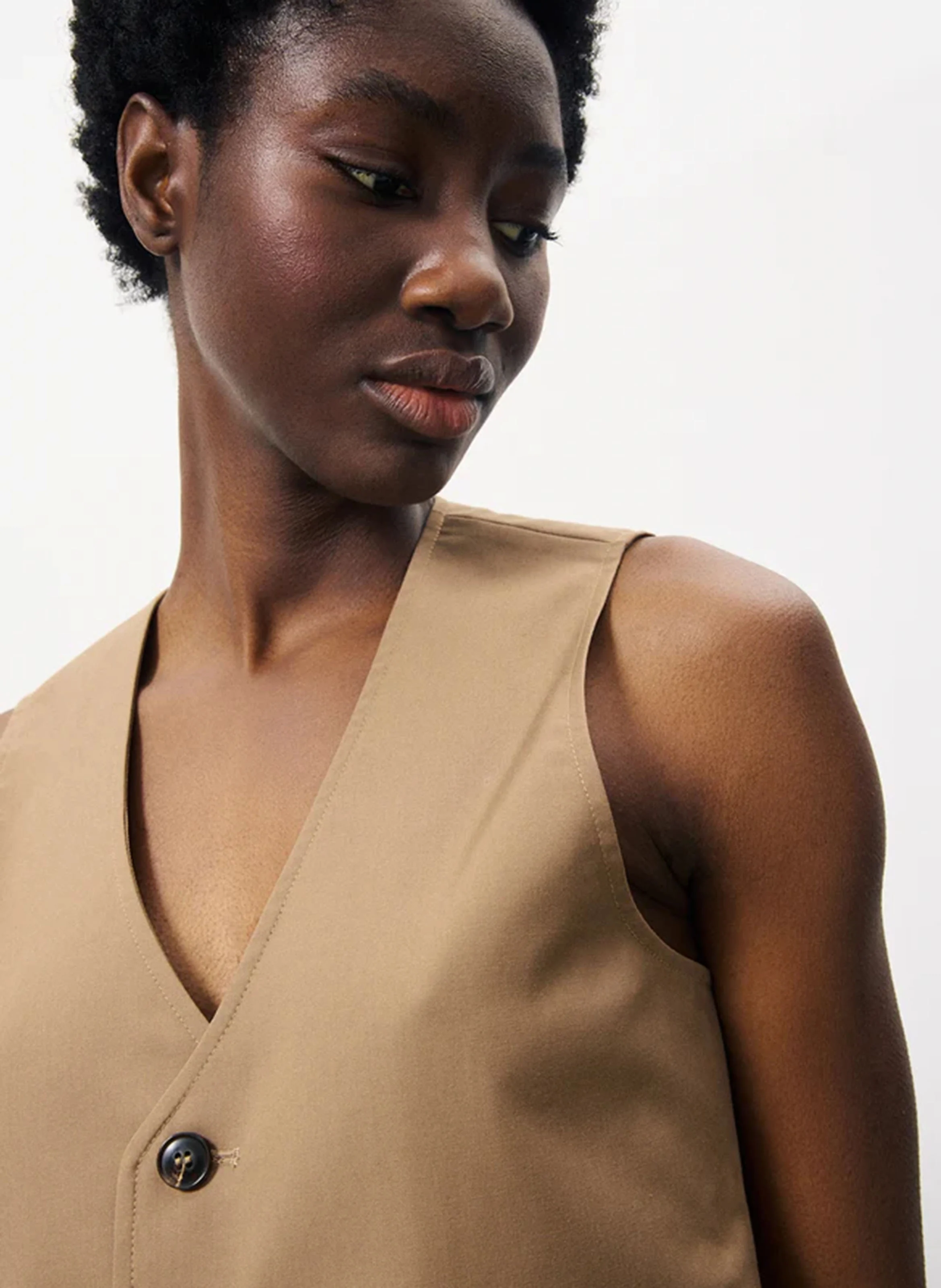 ALIX - Gilet de costume col V | Marron