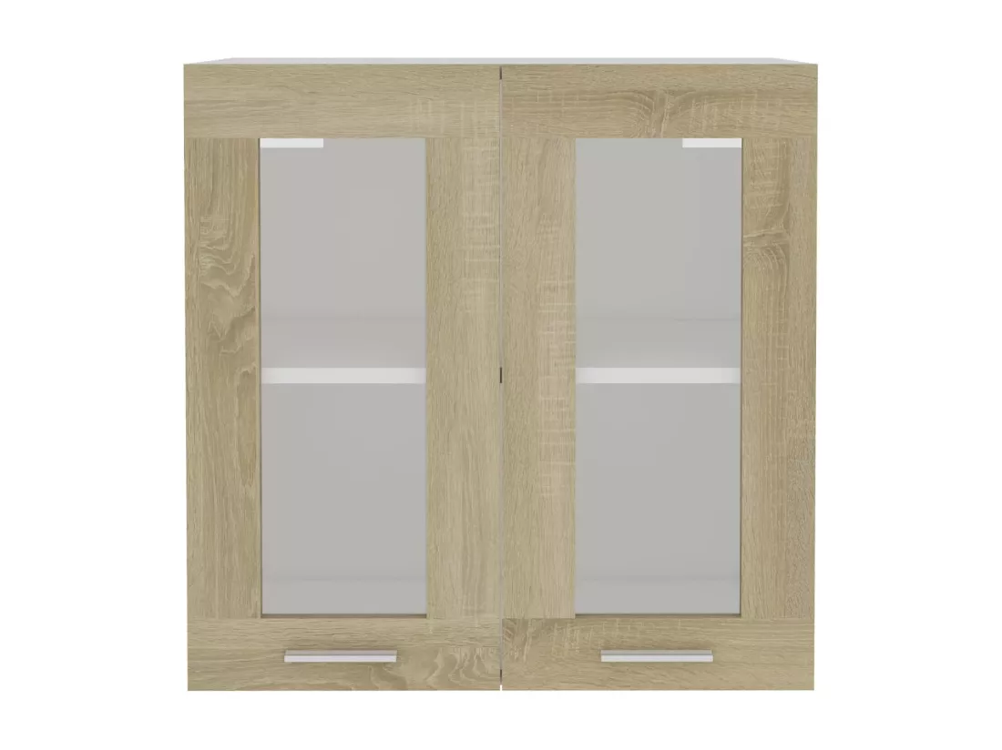 Armoire en verre suspendue Chêne sonoma Bois d'ingénierie