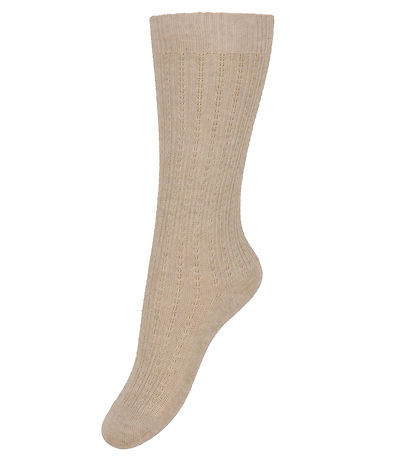 MP Kniestrümpfe - Inger - Beige Meliert m. Lochmuster