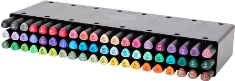 DécoTime - Alcohol Twinmarkers - 60 Kleuren - Met Handige Opbergtray - Markers