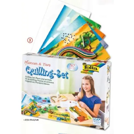 Folia Bastelpackung Quilling Set Tiere & Pflanzen 167teilig