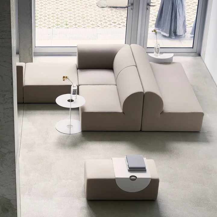 OUT Objekte unserer Tage - Weber 01 2.5-Sitzer Sofa, steingrau (Berlin 801 by OUT)