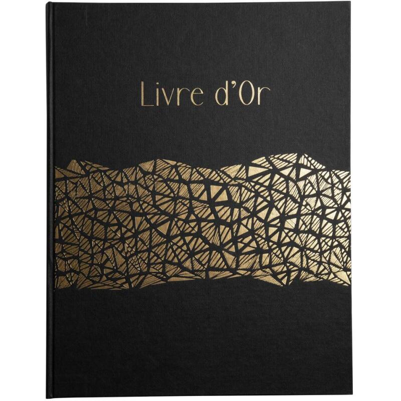 Livre d'or 100 pages tranche or Aramy - noir