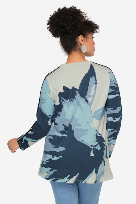 Sweatshirt, XL-Blüte, Silber-Statement, Langarm
