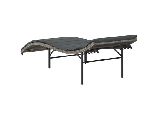 VIDAXL - Bain de soleil Chaises longues lot de 2 avec coussins gris résine tressée