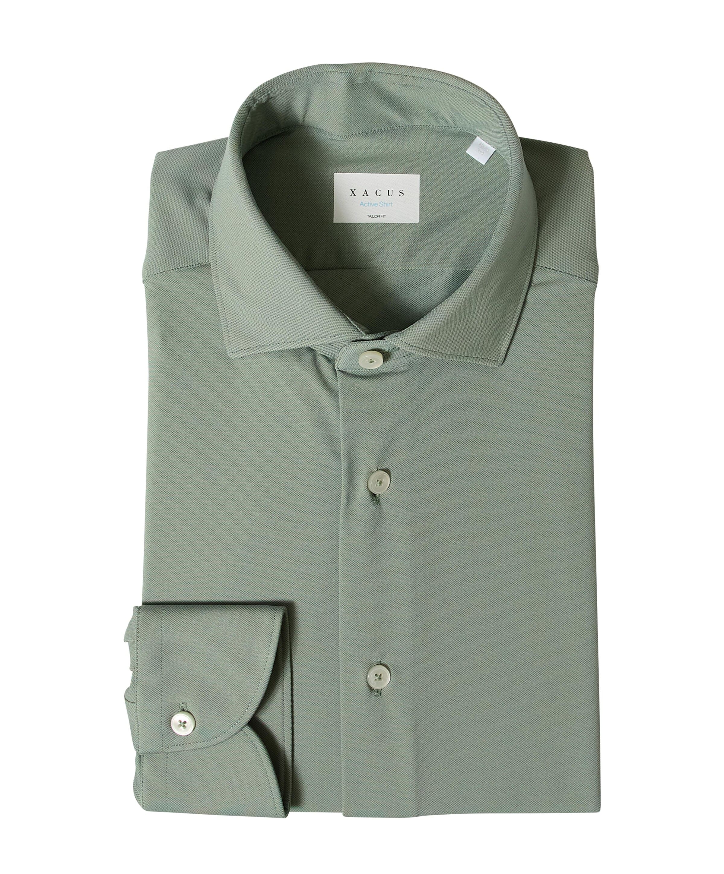 Xacus Heren overhemd lange mouw groen