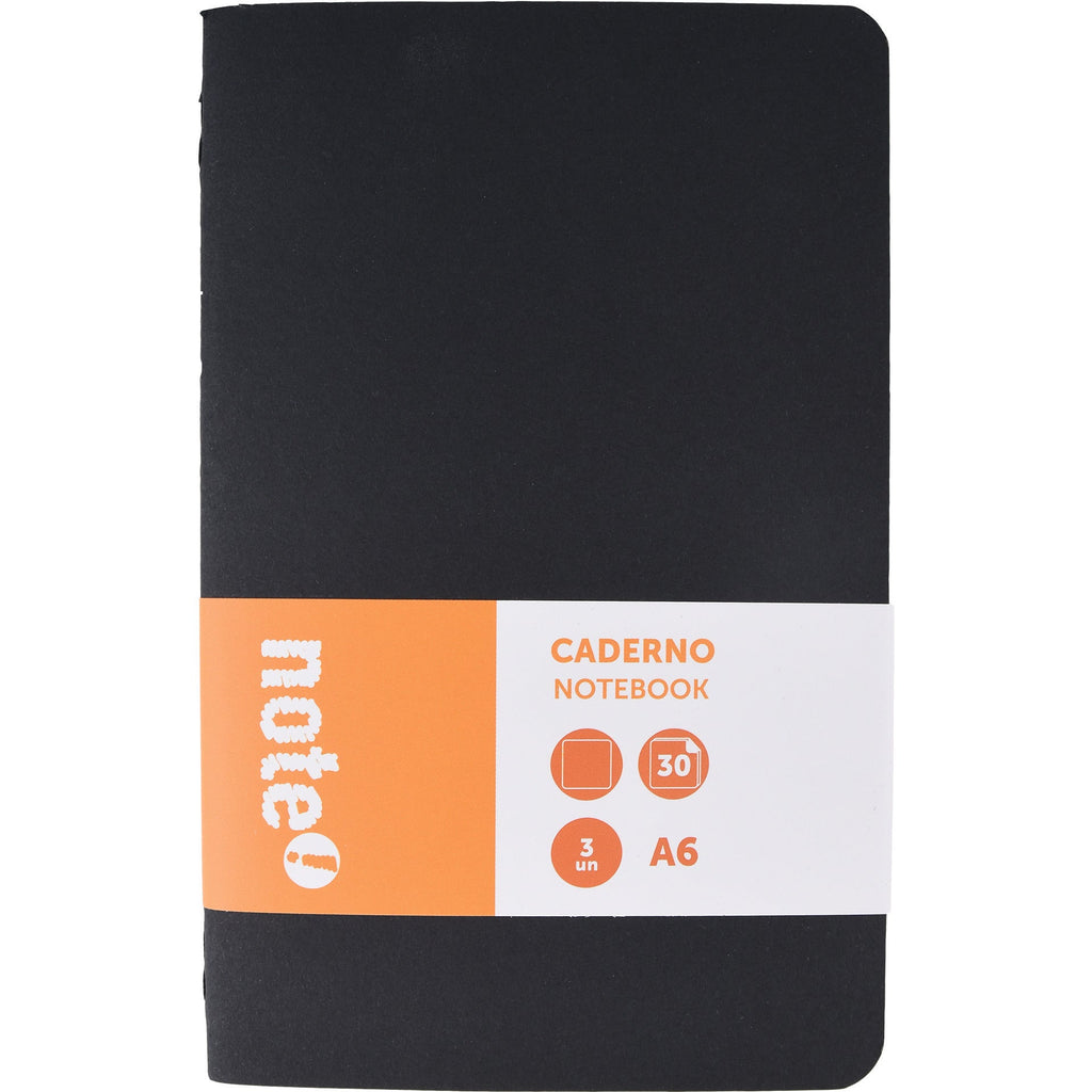 Conjunto 3 Cadernos Agrafado 9X14cm Linhas 30 Folhas 80grm