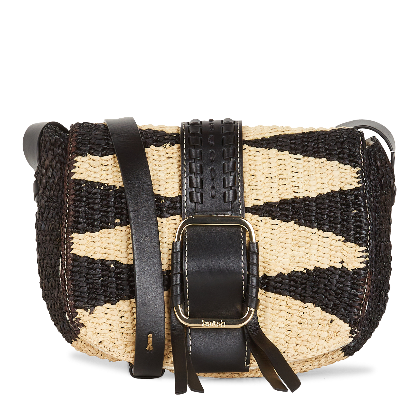 TEDDY - Sac bandoulière en raphia | Noir