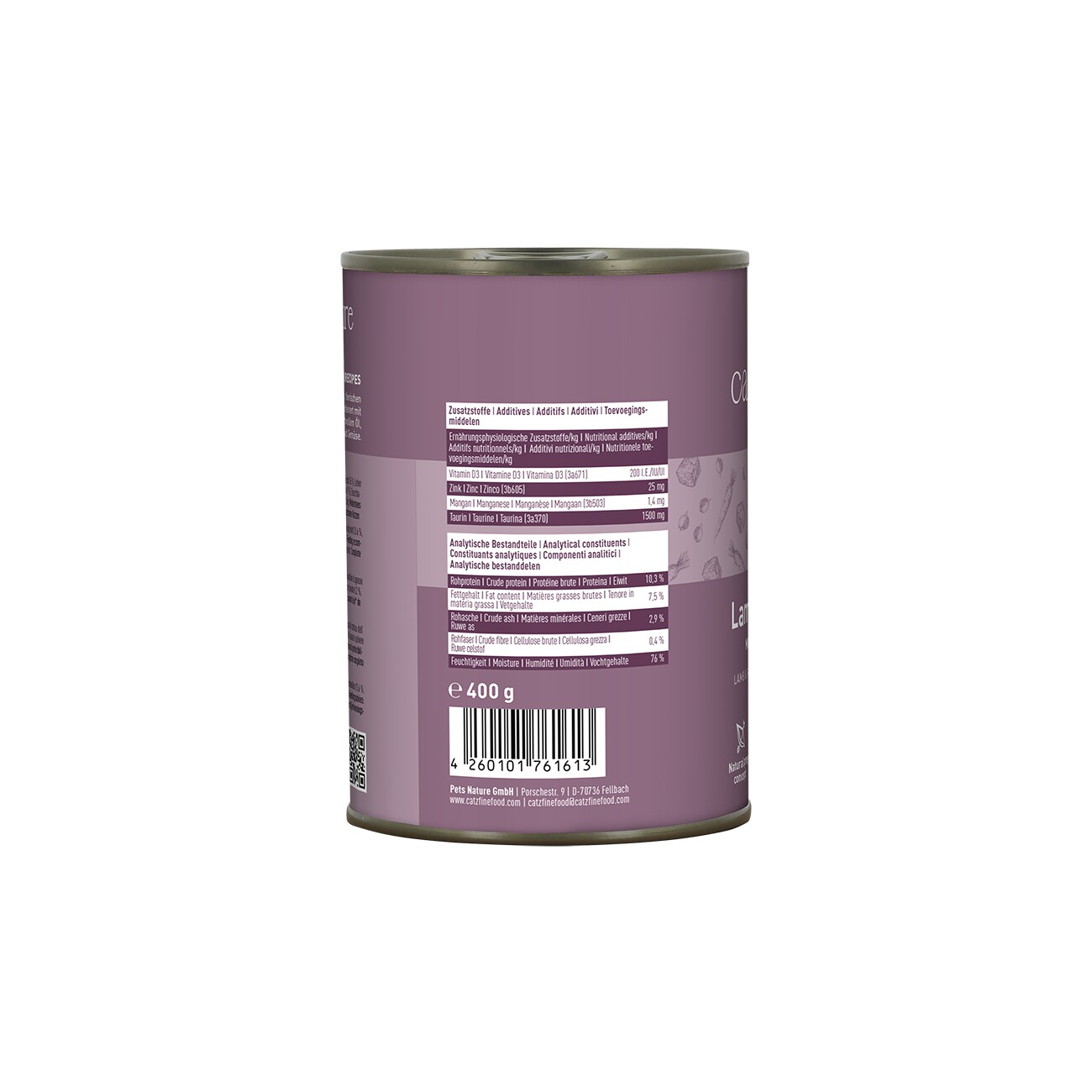 Catz finefood Nassfutter Katze Classic Adult Kaninchen und Lamm 6x400 g