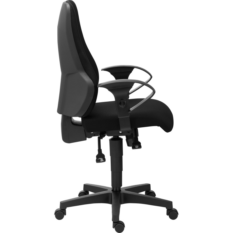 Chaise de bureau Dhark tissu - dossier haut - avec ou sans accoudoirs - mécanisme Synchrone - pieds noir