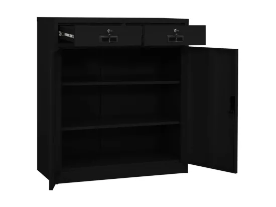 Armoire de bureau Noir 90x40x102 Acier
