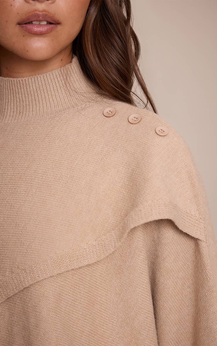 Camel Synthétiquell En Maille Cache-cœur